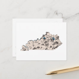 Cartão Postal Gráfico de Estado Antiquado do Mapa de Imagens do