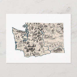 Cartão Postal Gráfico de Estado Antiquado do Mapa de Imagens do 