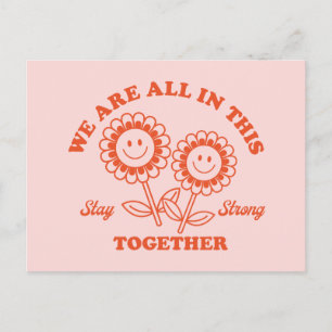 Cartão Postal Gráfico de Flor Feliz Retro