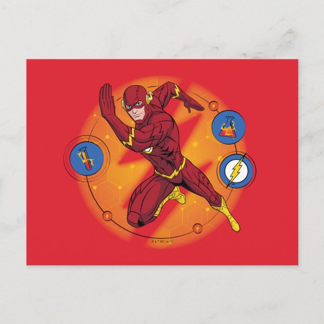 Cartão Postal Gráfico de Laboratório Flash de Cartoon em Execuçã (Frente)