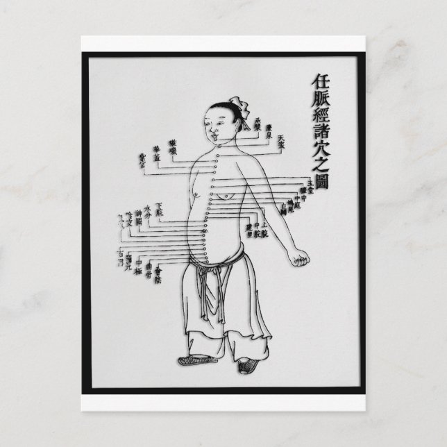 Cartão Postal gráfico de Medicina Chinesa (Frente)