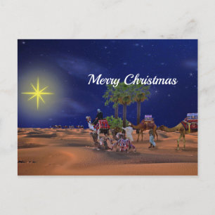 Cartão Postal Gráfico de Natal das Estrelas do Wise Men