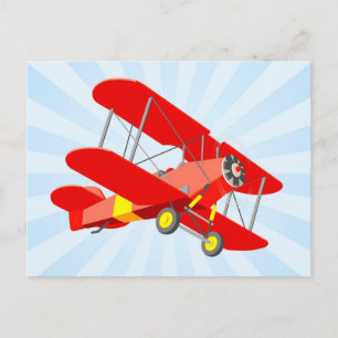 Cartão Postal Gráfico de Plano Vermelho com Burst de Estrela Az