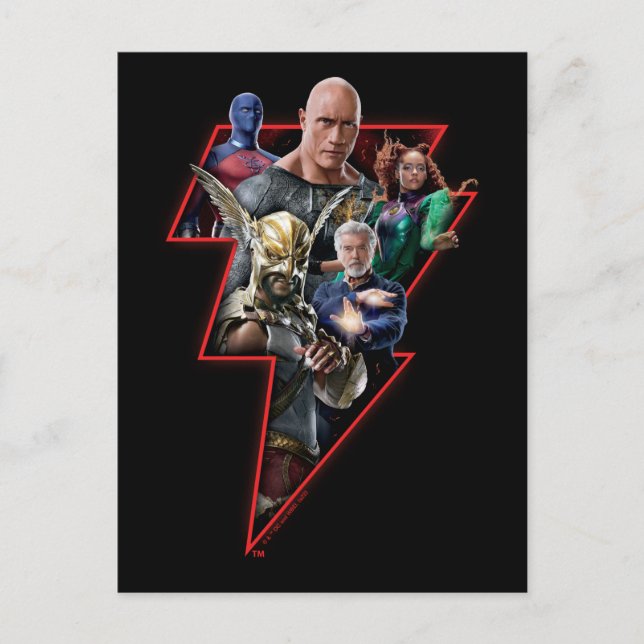 Cartão Postal Gráfico de raios Black Adam Group (Frente)