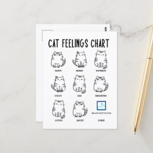 Cartão Postal Gráfico de Sentimentos de Gato