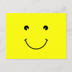 Cartão Postal Gráfico de Sorriso Amarelo e Preto