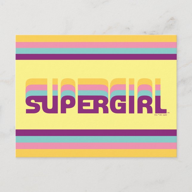 Cartão Postal Gráfico de Supergirl Retro Colorshift (Frente)