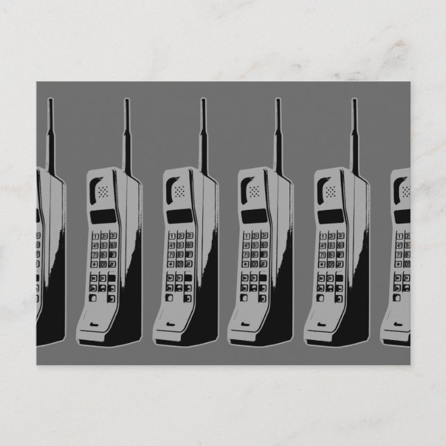Cartão Postal Gráfico de Telefone Móvel Retrô (Frente)
