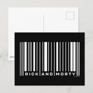 Cartão Postal Gráfico do Código do Bar do rick e do Morty