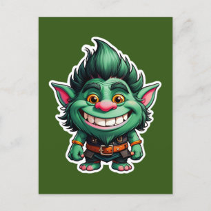 Cartão Postal Gráfico feliz de Chibi Troll