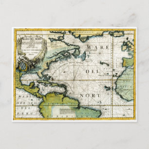 Cartão Postal Gráfico náutico Atlântico 1691