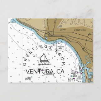 Cartão Postal Gráfico náutico da Ventura CA