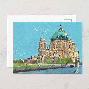 Cartão Postal Gráfico Whimsical Berliner Dom Alemanha