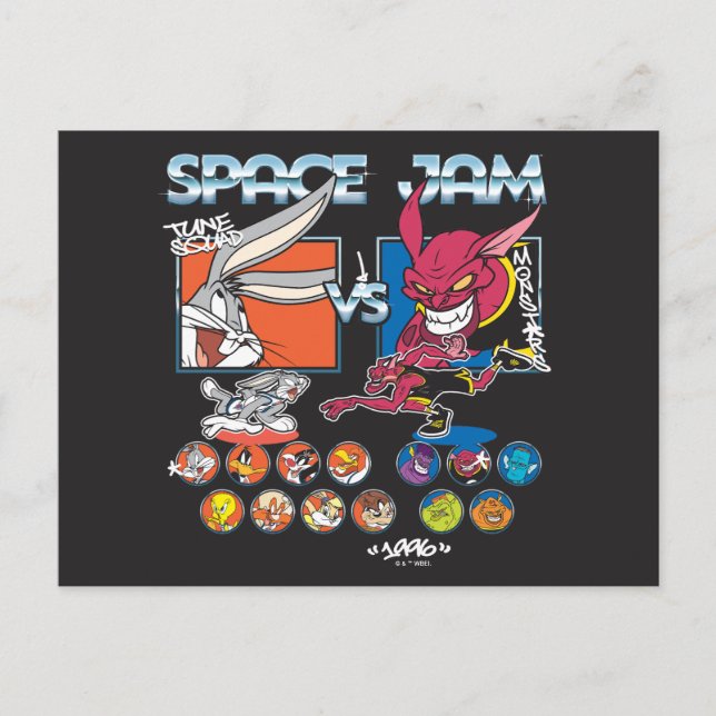 Cartão Postal Gráficos da Escalação SPACE JAM™ TUNE SQUAD™ VS Mo (Frente)
