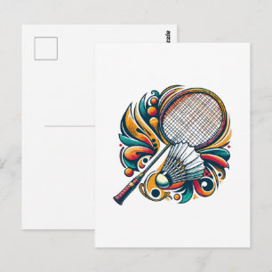 Cartão Postal Gráficos de Badminton