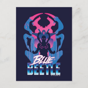 Cartão Postal Gráficos do Blue Beetle Retrowave Versus