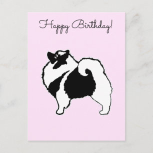 Cartão Postal Gráficos Keeshond - Arte de Cachorro Original