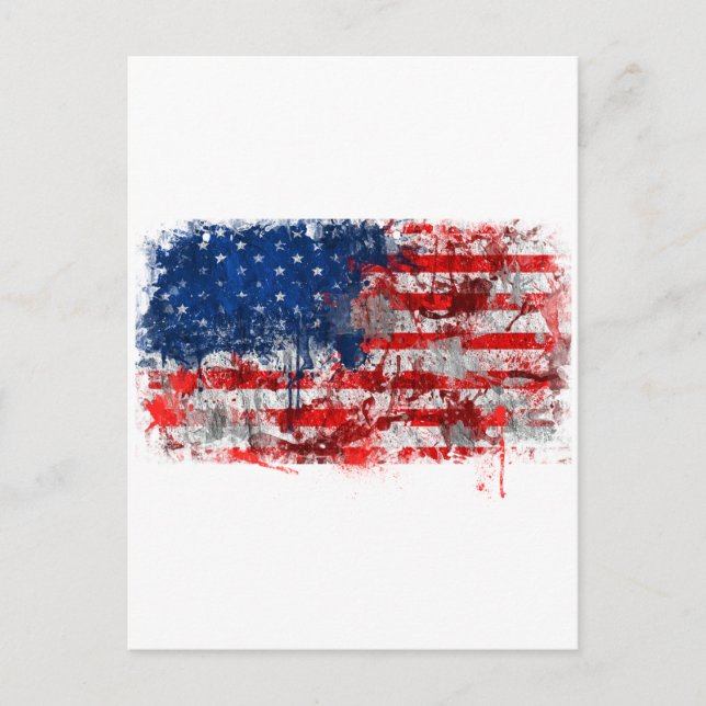 Cartão Postal Grafite americano FLag (Frente)