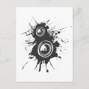 Cartão Postal Grafite auto-falante - Áudio DJ Music Disk Jockey
