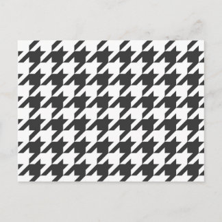 Cartão Postal Grafite Cinza Escuro Houndstooth
