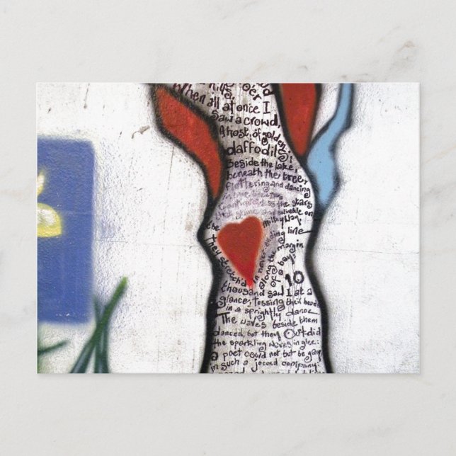 Cartão Postal Grafite de Árvore Poem do Wordsworth (Frente)