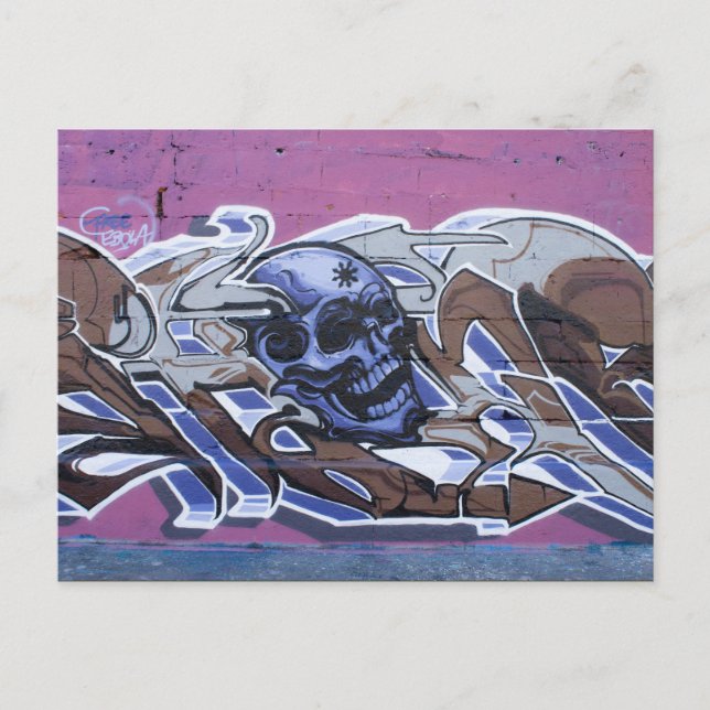 Cartão Postal Grafite de cabeça azul (Frente)