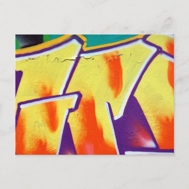 Cartão Postal grafite de parede colorido (Frente)