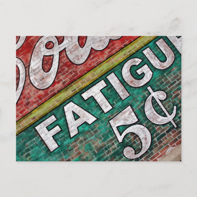 Cartão Postal Grafite de Parede do Tijolo Antigo - Placa de Post (Frente)