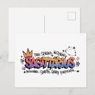 Cartão Postal Grafite do Zodíaco de Sagitário