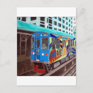 Cartão Postal Grafite El Train de Chicago
