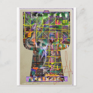 Cartão Postal Grafite Kimono