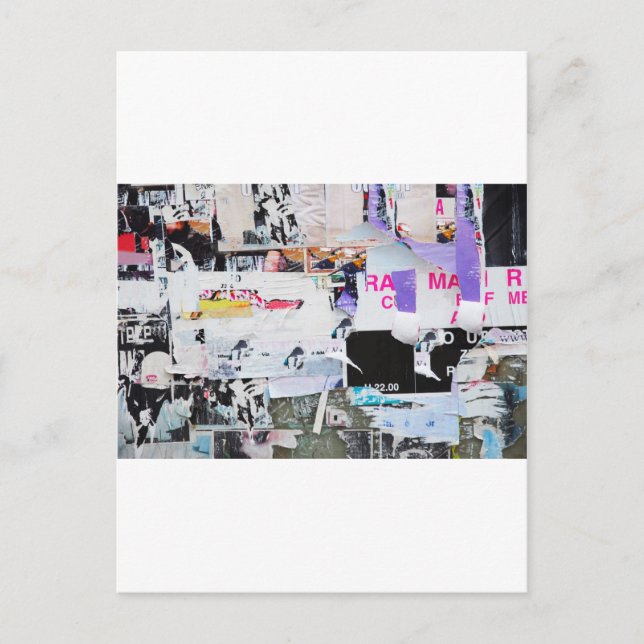 Cartão Postal Grafite Wall Banksy Style Torn Paper (Frente)