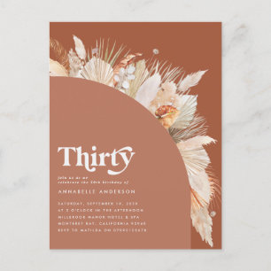 Cartão Postal Grama moderna das pampas aniversário de 30 anos te