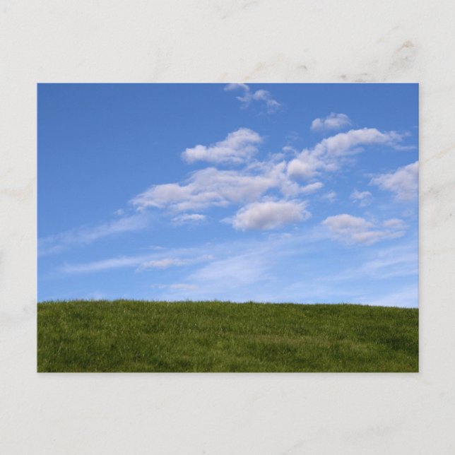 Cartão Postal Grama Verde e Céu Azul (Frente)