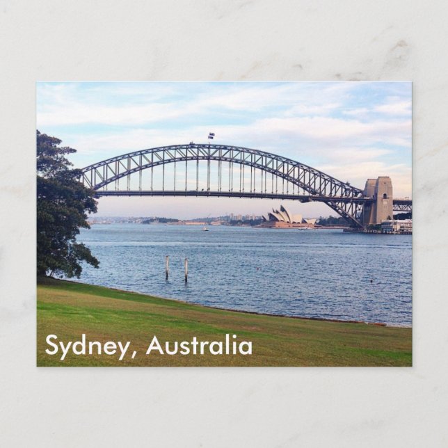 Cartão Postal gramado de sydney harbor (Frente)