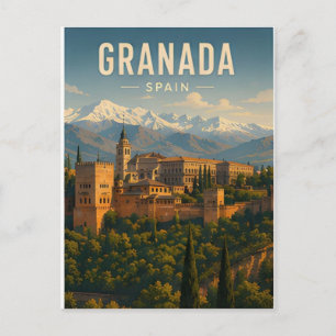 Cartão Postal Granada Espanha Alhambra Patrimônio Mourisco Viage