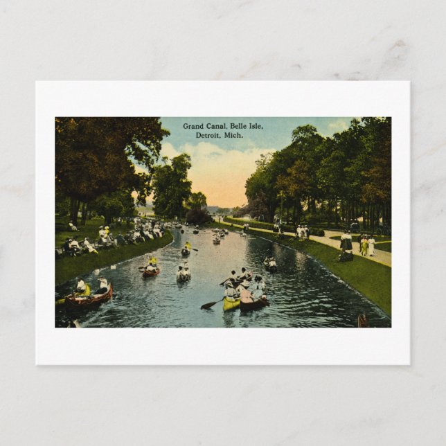 Cartão Postal Grand Canal Belle Isle, Detroit, Michigan (Frente)