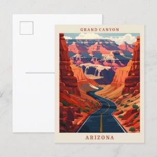 Cartão Postal Grand Canyon Arizona EUA Elegante Viagens vintage