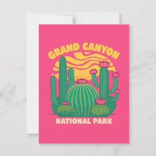 Cartão Postal Grand Canyon Cactus Sunset