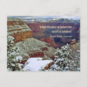 Cartão Postal Grand Canyon em inverno com a citação de Emerson