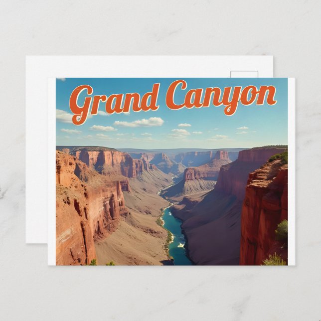 Cartão Postal Grand Canyon National Park Arizona Retro (Frente/Verso)