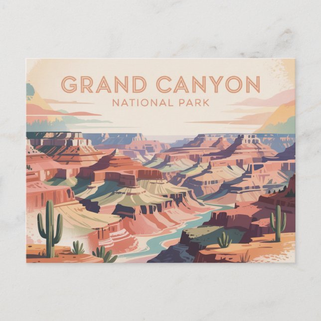 Cartão Postal Grand Canyon National Park Postcard Vintage (Frente)