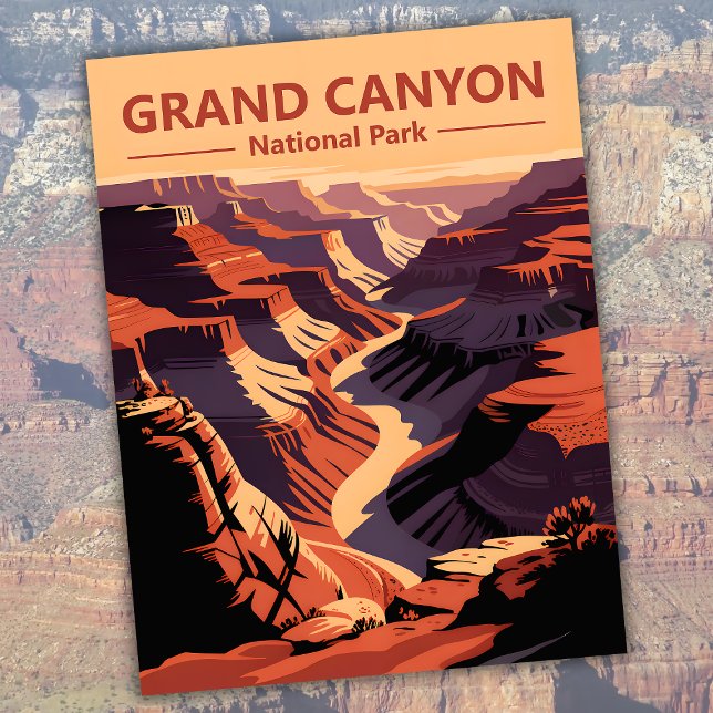 Cartão Postal Grand Canyon National Park Retro Viagem Arizona (Grand Canyon National Park Retro Travel Arizona Postcard)