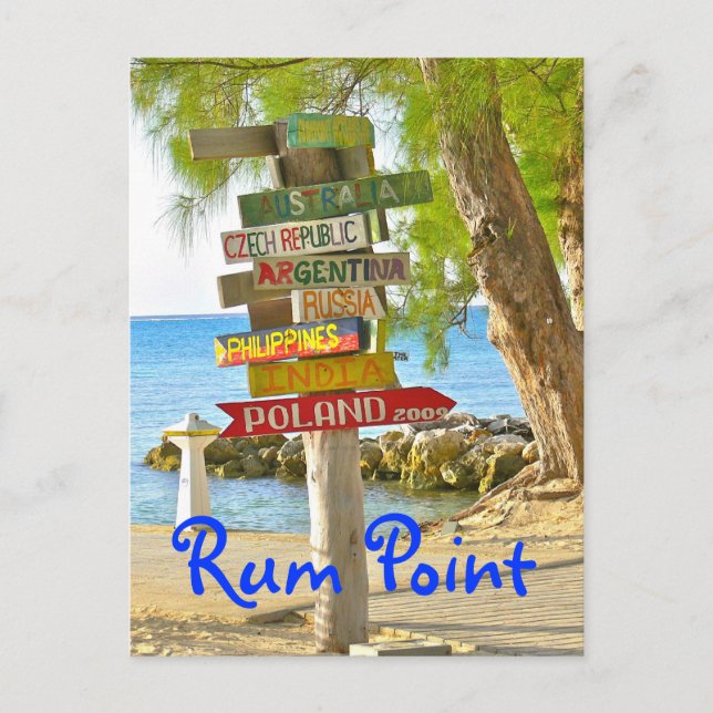 Cartão Postal Grand Cayman Island, Rum Point, Cartão-postal (Frente)
