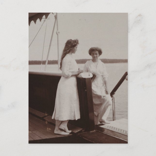 Cartão Postal Grand Duchesses Olga & Marie da Rússia, Romanov (Frente)