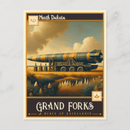 Cartão Postal Grand Forks, Dakota do Norte | Vintage