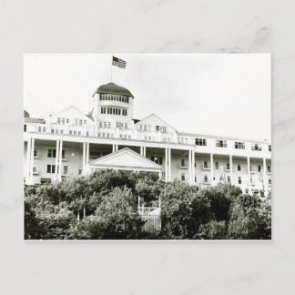 Cartão Postal Grand Hotel, Ilha Mackinac, preto e branco