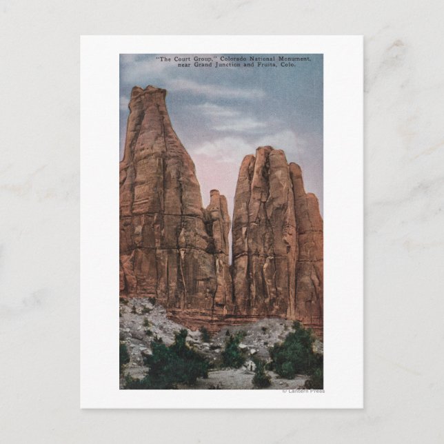 Cartão Postal Grand Junction, CO - vista do monumento nacional (Frente)