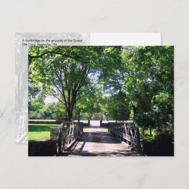 Cartão Postal Grand Ole Opry Footbridge, Nashville, TN - (Frente/Verso)