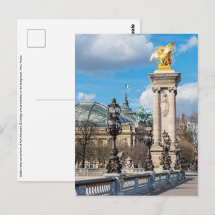 Cartão Postal Grand Palais e ponte de Alexandre III - Paris